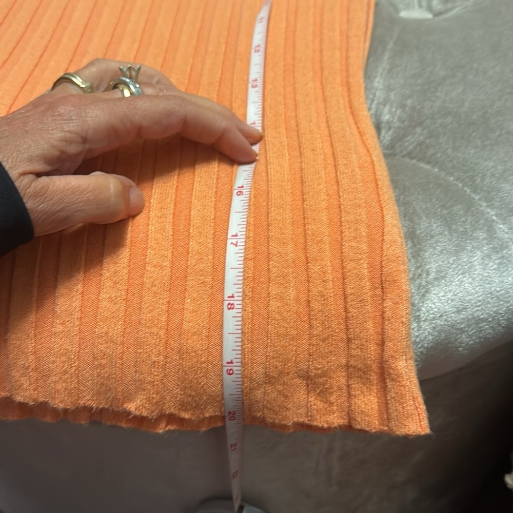 Orange Ribbed Sleeveless Top - Picture 8 of 8